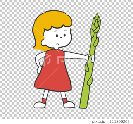 girl with asparagus 111890205