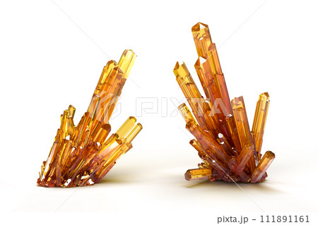 Translucent subtle colored crystals. 3D illustration Translucent subtle colored crystals. 3D illustration 111891161