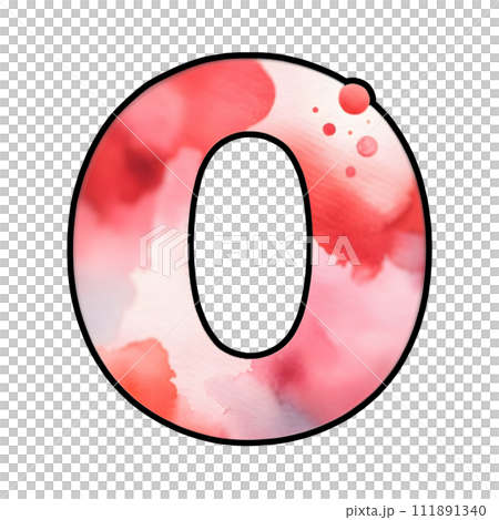 Red Alphabet letter O 111891340