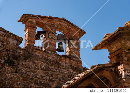 Small chapel San Felice at the city wall of Volterra in the Tuscany 111891692