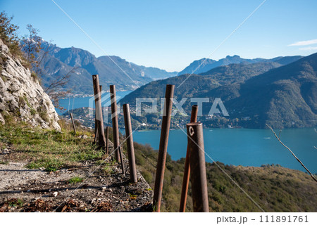 Hiking up to Monte Crocione at lake Como 111891761