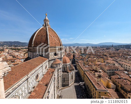 Aerial view of the cathedral Santa Maria del Fiore in Florence 111892015
