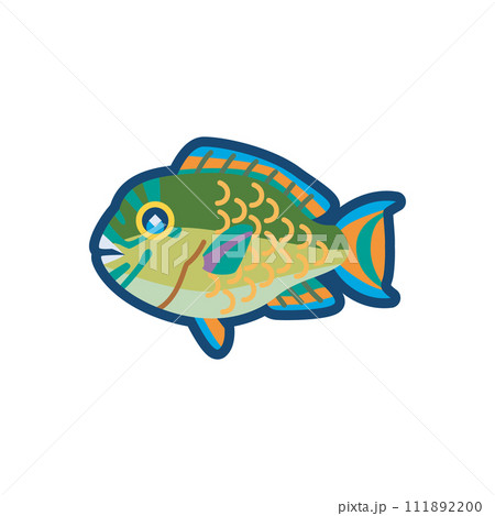 かわいいツキノワブダイのイラスト 111892200