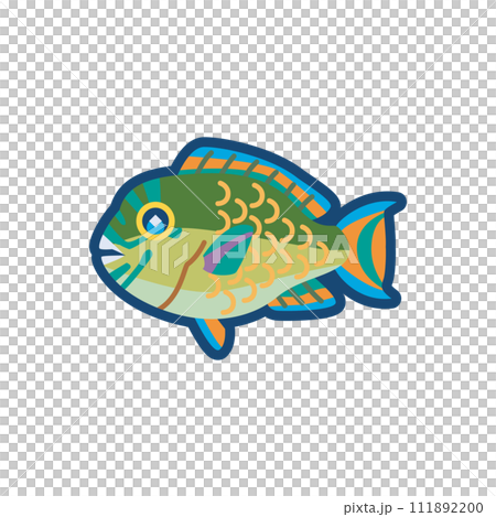 かわいいツキノワブダイのイラスト 111892200