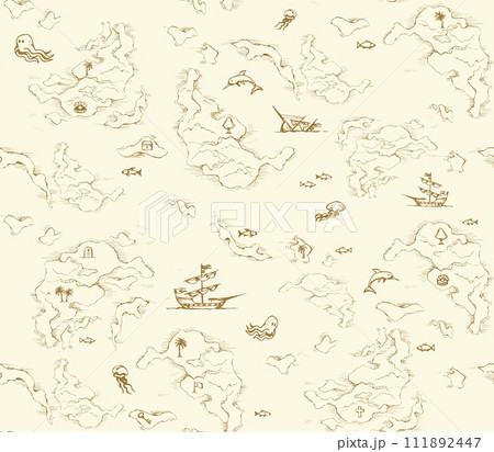 Geographic map. Vector drawing Geographic map. Vector drawing 111892447