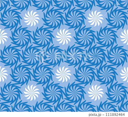 Seamless twisted flowers pattern 111892464