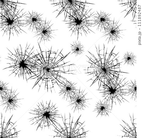 Broken glass. Vector drawing 111892487