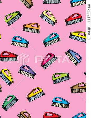 Brush for cleaning. Vector drawing 111892488