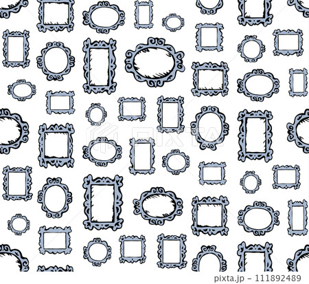Framed mirrors. Vector drawing pattern 111892489