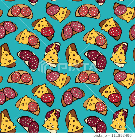 Piece of loaf. Vector pattern 111892490