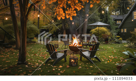 AI-generated content. Cozy Fire Pit Gathering 111894033