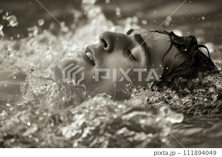 Powerful Athlete Making Waves Powerful Athlete Making Waves 111894049