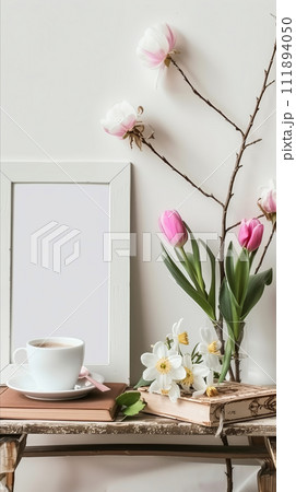 AI-generated content. Frame and Coffee on Table 111894050