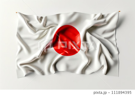 Aesthetic Japanese Flag in Perspective 111894395