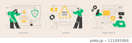 Website page interface abstract concept vector illustrations. Website page interface abstract concept vector illustrations. 111895868
