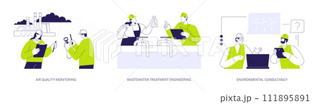 Environmental engineer abstract concept vector illustrations. 111895891
