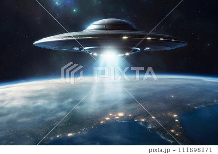 地球に接近するUFOのイメージ 111898171