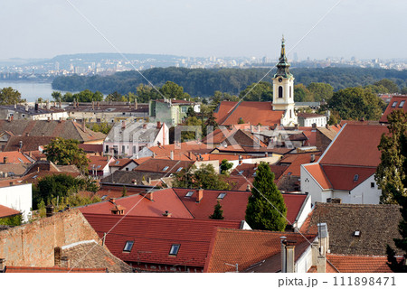 Zemun cityscape with Danube river on background. Belgrade, Serbia 111898471