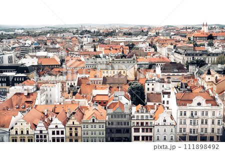 Rooftop view of Plzen (Pilsen) cityscape. Czech Republic 111898492