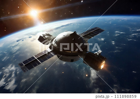 地球に接近する宇宙船のイメージ 111898859