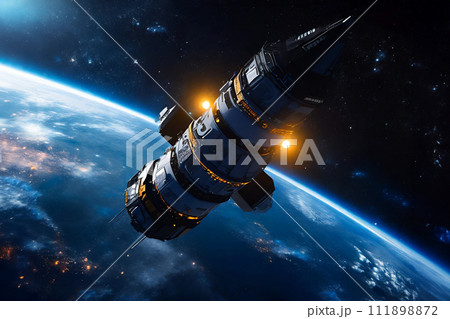 地球に接近する宇宙船のイメージ 111898872