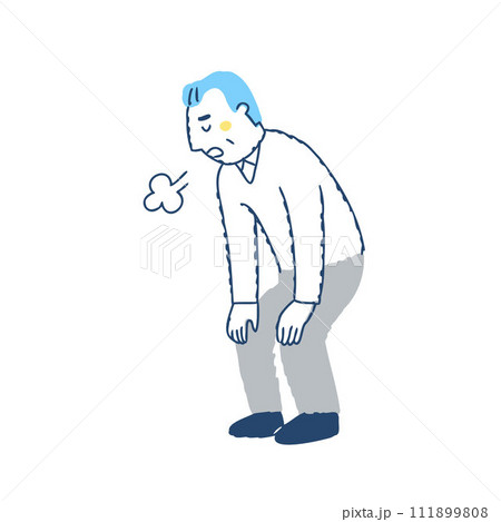 疲れてため息をついているシニア男性 疲れてため息をついているシニア男性 111899808
