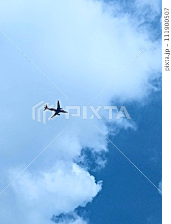 青空を飛ぶ飛行機 111900507