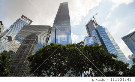 Skyscrapers of Jakarta, the capital of Indonesia, on a sunny day. 111901243