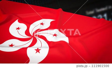 The Hong Kong flag for Business or geopolitical concept 3d rendering. The Hong Kong flag for Business or geopolitical concept 3d rendering. 111901500