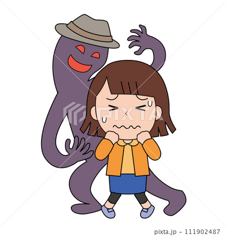 不審者におびえる女の子 不審者におびえる女の子 111902487