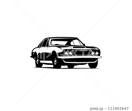 1964 Aston Martin dbs logo. isolated on a white background seen from the side. best for badges, emblems, concepts and the car industry. available in eps 10. 111902647