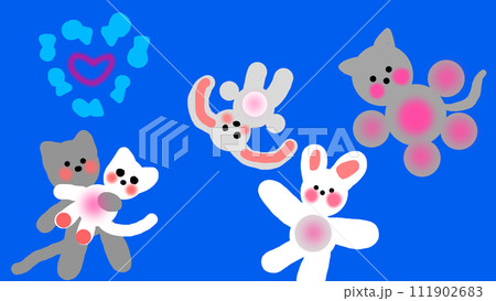 ネコとうさぎと 111902683