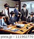 【AI生成画像】VRを活用した会議風景 【AI生成画像】VRを活用した会議風景 111902770