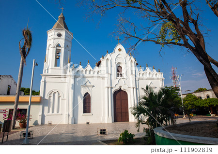 St Josephs Church where where Gabriel Garcia Marquez was baptized in his birthplace, the small town of Aracataca located at the central square 111902819