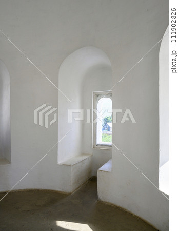 The interior of the fortress tower of the medieval monastery in the Kremlin in Rostov the Great Cell The interior of the fortress tower of the medieval monastery in the Kremlin in Rostov the Great Cell 111902826