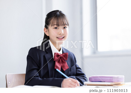 勉強する女子中学生 111903013