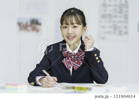 勉強をする女子学生のポートレート 111904614