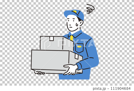 Delivery man with a troubled face Delivery man with a troubled face 111904684