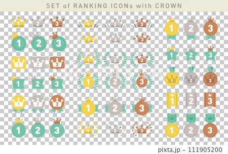Simple and cute ranking icon set/vector material/crown/crown 111905200