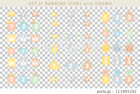 Simple and cute ranking icon set/vector material/crown/crown 111905202