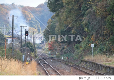 住民の足を支える晩秋のローカル線 111905689