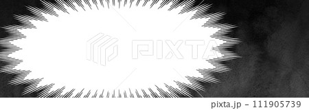 劇画イラスト組み合わせ用背景バナー・衝撃ギザギザ吹き出し 111905739