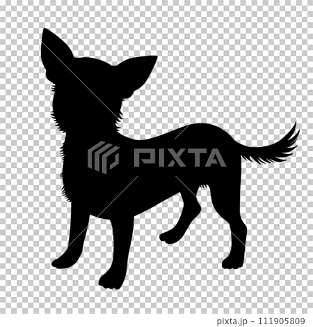 奇瓦瓦剪影_向量插圖 111905809