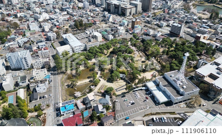 未来への緑 - 郡山市はやま公園の空撮 未来への緑 - 郡山市はやま公園の空撮 111906110