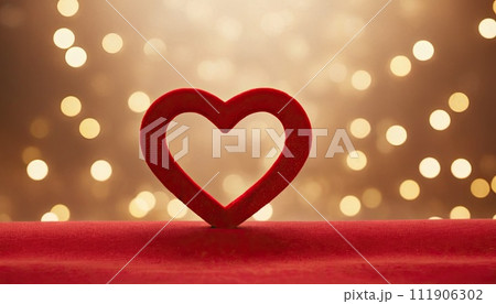 AI-generated content. Love, Heart, Celebration: heart on textured surface beneath, soft focus golden lights create bokeh in background. Celebration card or romantic events invitation. Valentine day AI-generated content. Love, Heart, Celebration: heart on textured surface beneath, soft focus golden lights create bokeh in background. Celebration card or romantic events invitation. Valentine day 111906302