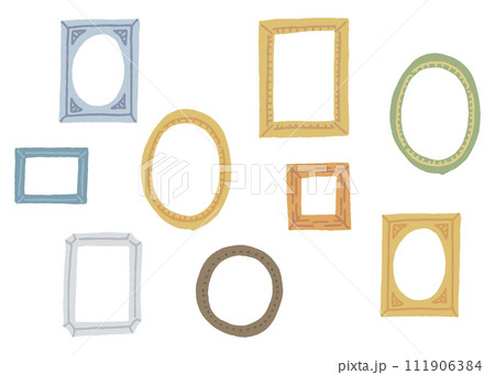 額縁　フレーム　手描き風　イラスト 111906384