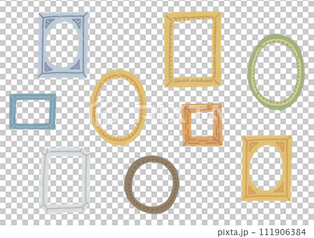 額縁　フレーム　手描き風　イラスト 111906384