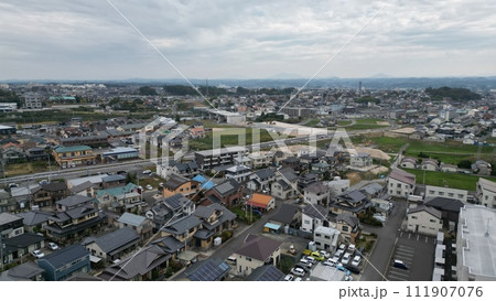 郡山市の躍動 - 中心地を望む空撮景色 郡山市の躍動 - 中心地を望む空撮景色 111907076