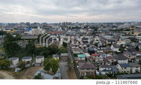 郡山市の躍動 - 中心地を望む空撮景色 111907080