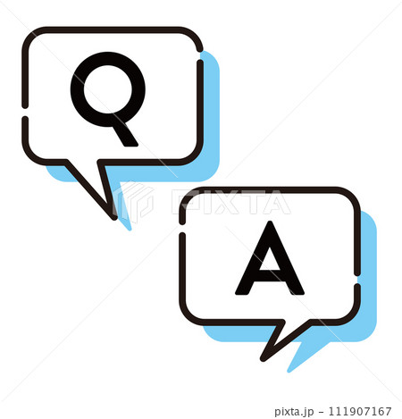 Q&A ふきだし シンプル アイコン Q&A ふきだし シンプル アイコン 111907167